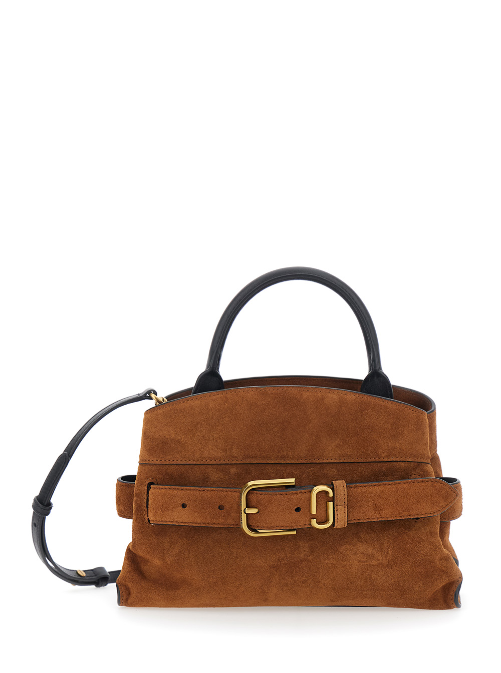 Marc Jacobs Handbag The Satchel Dakota Small with Logo Imprinted on Back and Closure Brown Suede Belt for Women Cow Leather Hand Bags – Women