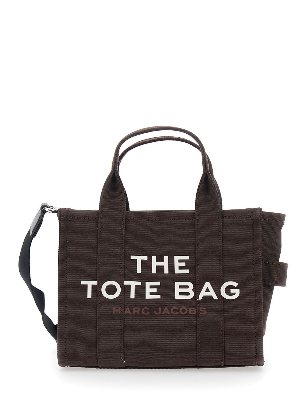 Marc Jacobs Women's Brown Handbag The Small Tote With Logo Lettering On Front In Black Cotton For Hand Bags