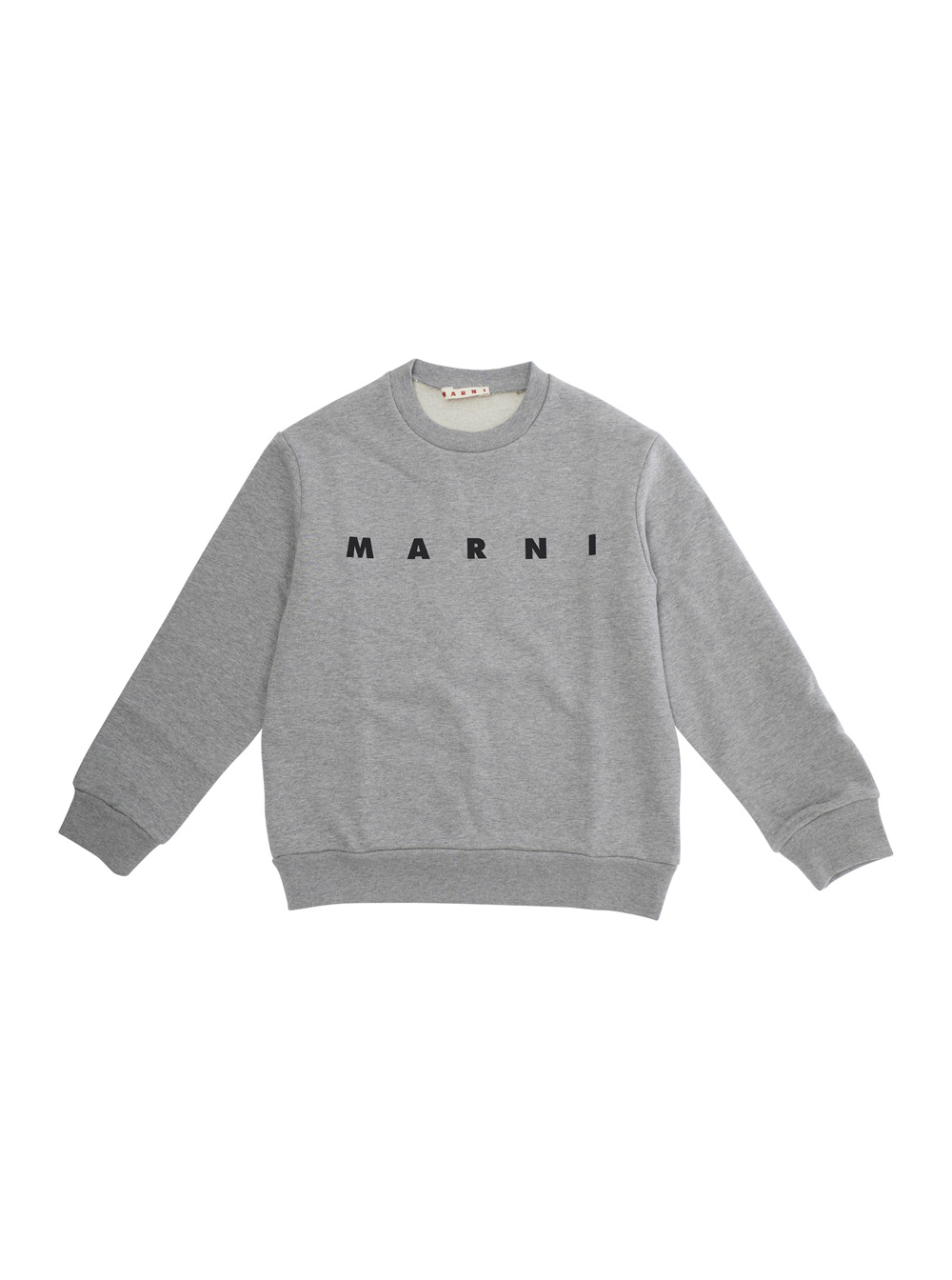 Marni Kids Grey Gray Cotton Crewneck Sweatshirt With Logo Lettering For Kids Sweatshirts - Kids