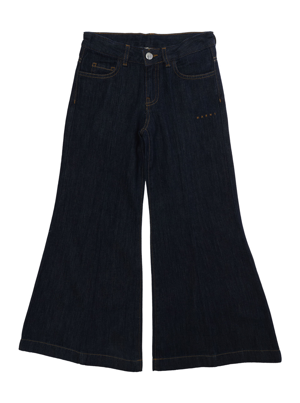 Marni Kids Boys Blu E 5 Pockets Pants With Five And Front Closure In Cotton For Men Trousers - Kids