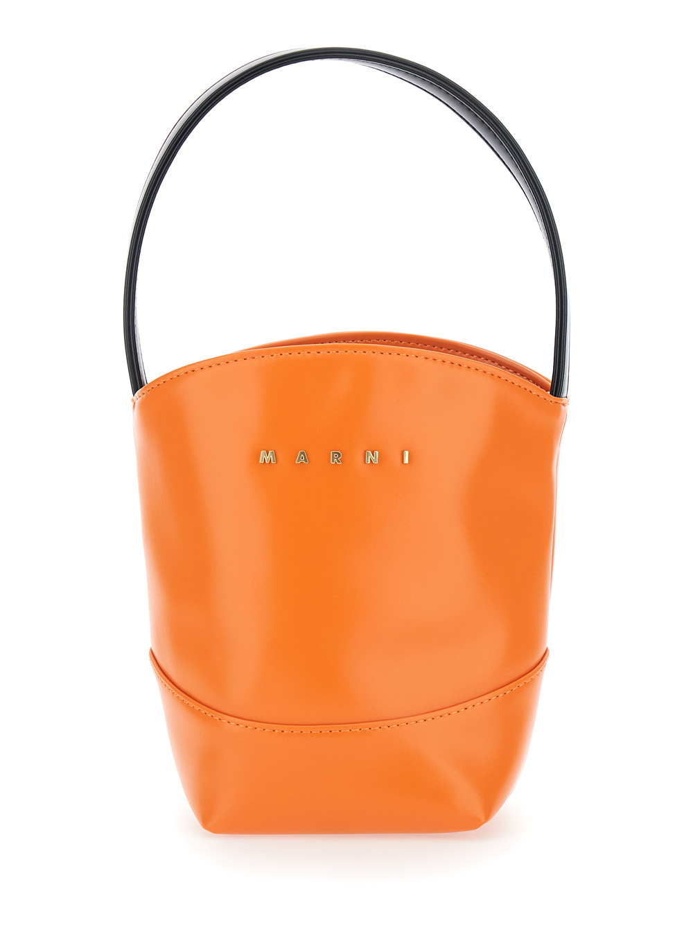 Marni Kids Girls Orange Crossbody Bag Marni With Contrasting Top Handle And Lettering Logo On Front In Ecoleather For Polyester - Kids