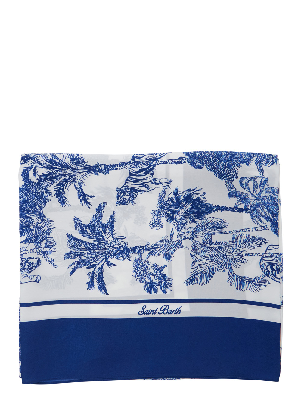 Mc2 Saint Barth Women's Blu Kitana - Silk Foulard Jungle Oceania 01 E Scarf With Pattern Scarfs And Foulards