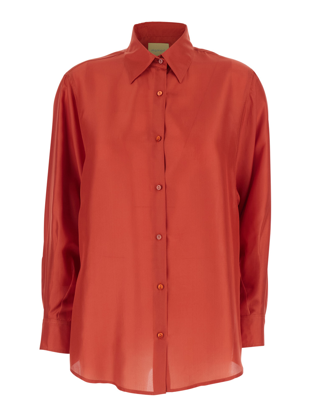 Momonì Orange Silk Classic Collar Shirt for Women And Blouses – Women