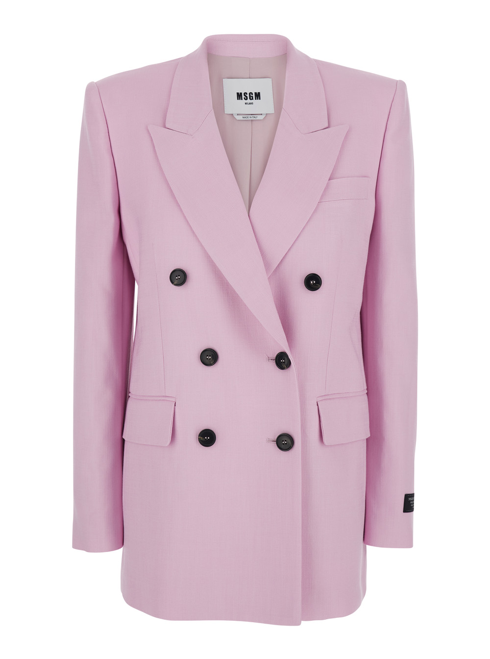 Msgm Women's Pink Jacket With Elegant Design Viscose For Polyester Elastane Blazers