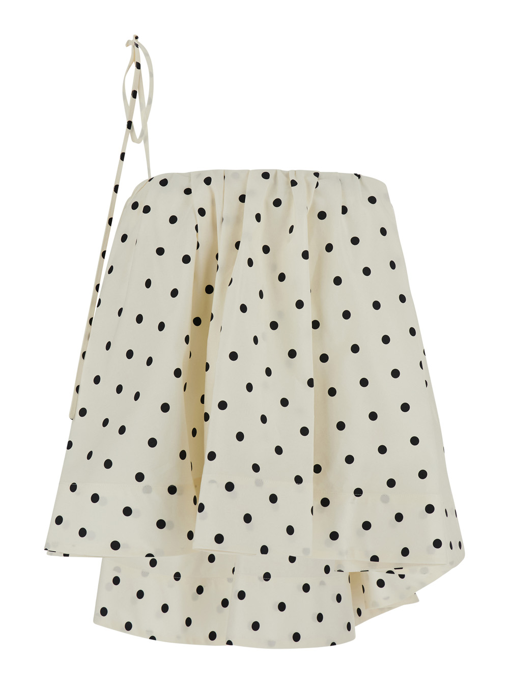 Msgm Women's White Pois Top With Polka Dot Details Cotton Tops