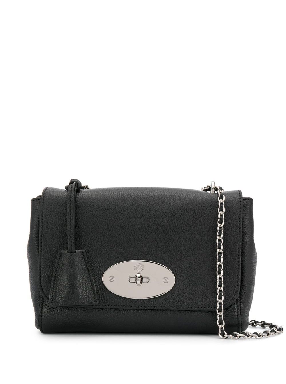 Mulberry Women's Black Lily Shoulder Bag With Turn Lock Closure And Adjustable Strap Leather Chain For Sheep Crossbody