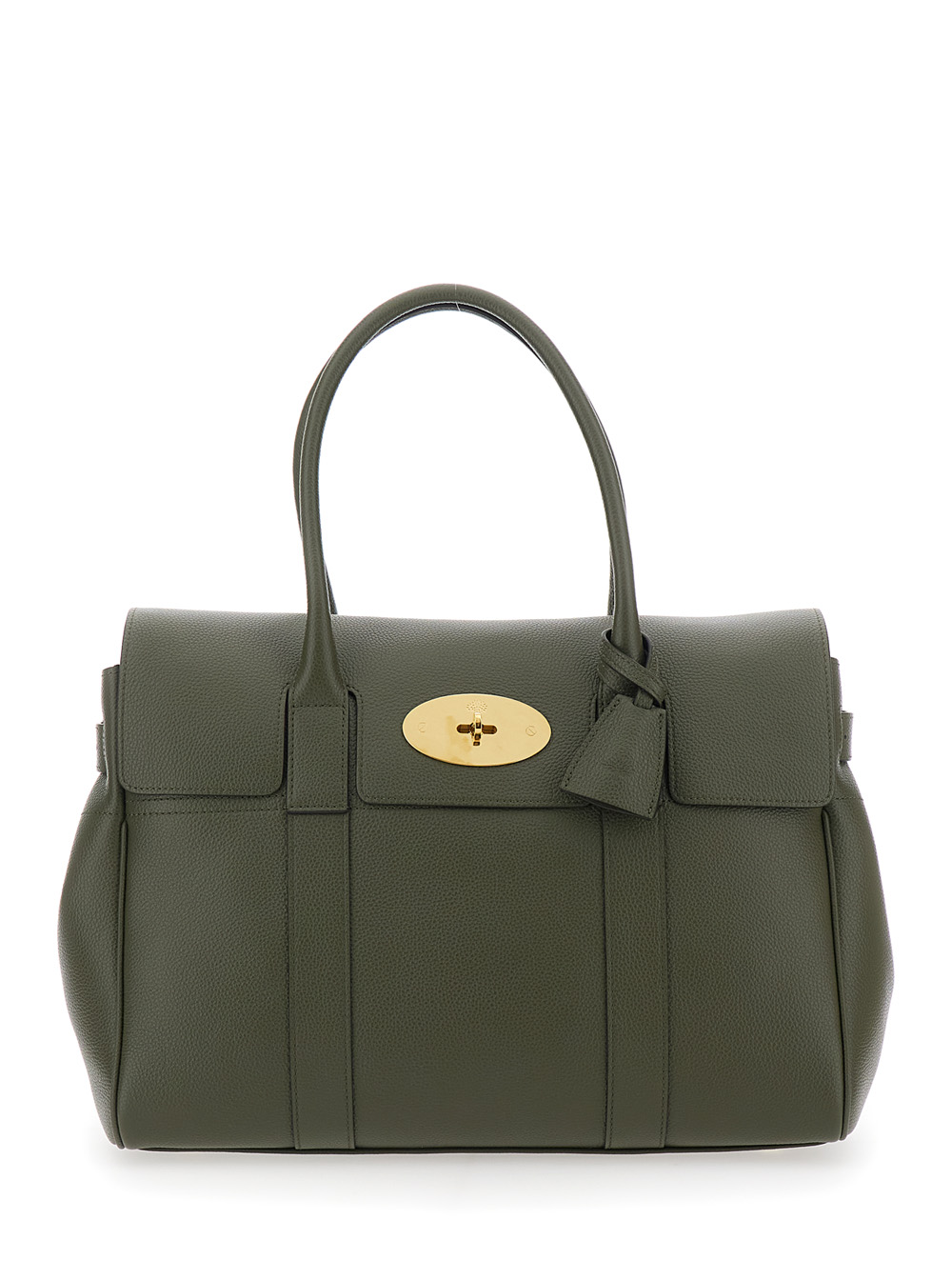 Mulberry Women's Green Handbag Bayswater With Turnlock Closure In Pebbled Leather For Calf Hand Bags