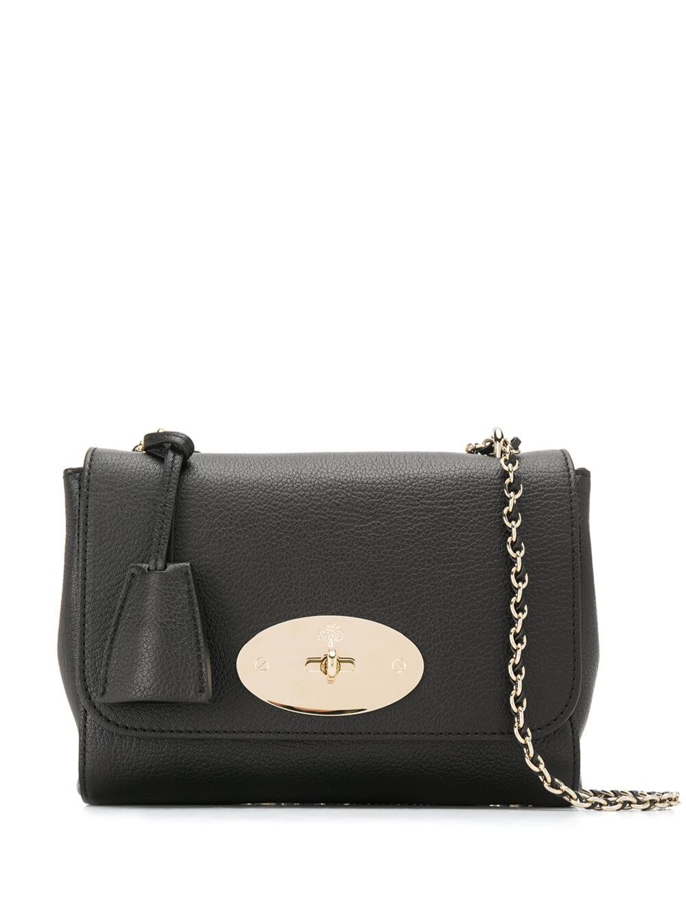 Mulberry lilly Black Shoulder Bag With Twist Lock Closure In Leather Woman