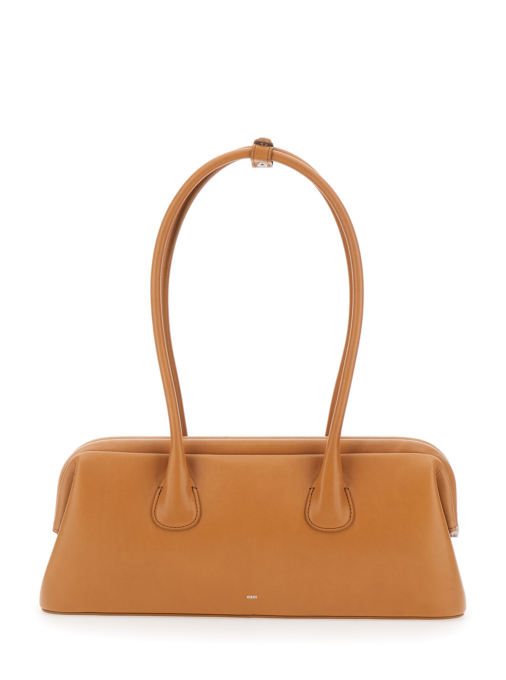 Osoi Shoulder Bag Boat Wide Mini with Round Handles and Logo Lettering on the Front in Brown Leather for Women Cow – Women