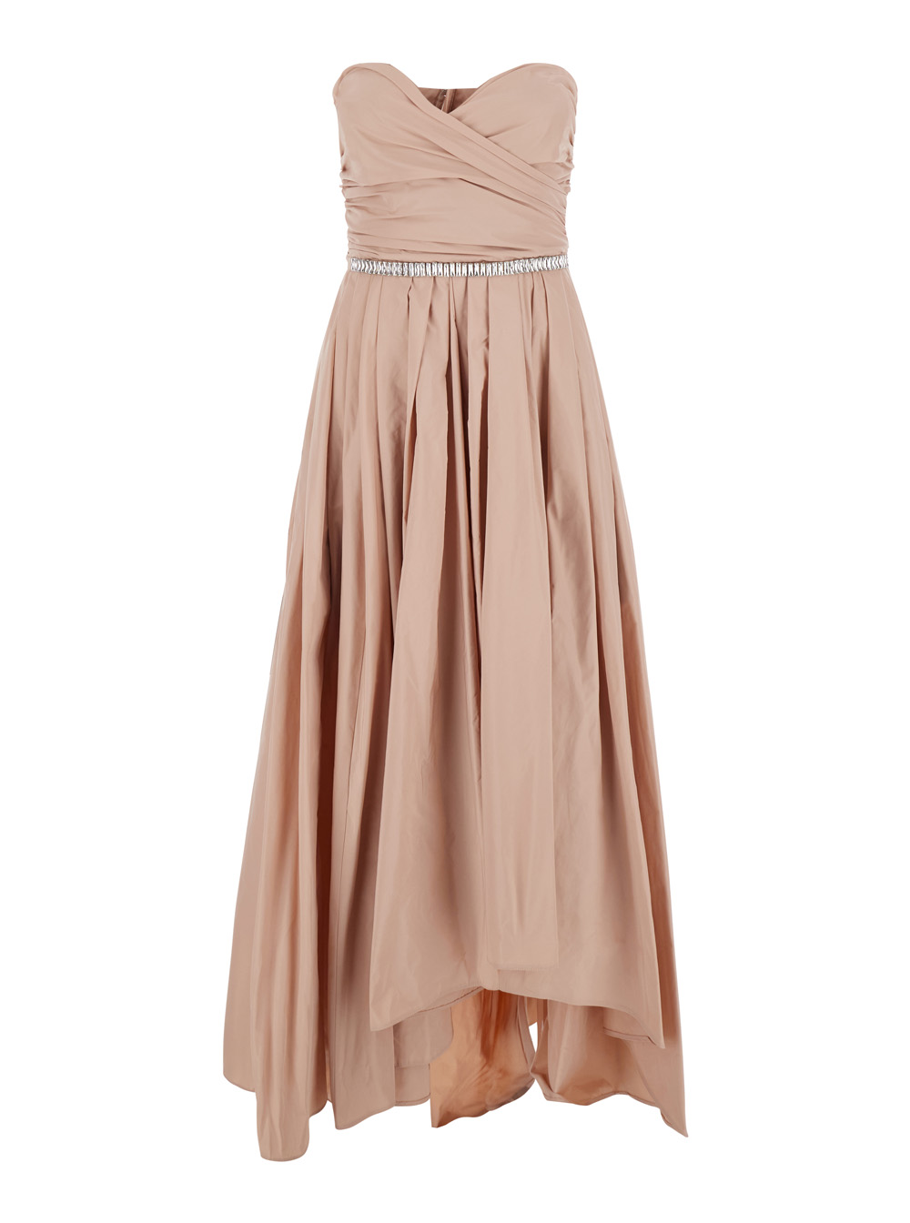 Pinko Women's Pink O Dress Dattero With Deep Neckline And Long Sleeves In Taffeta Polyester