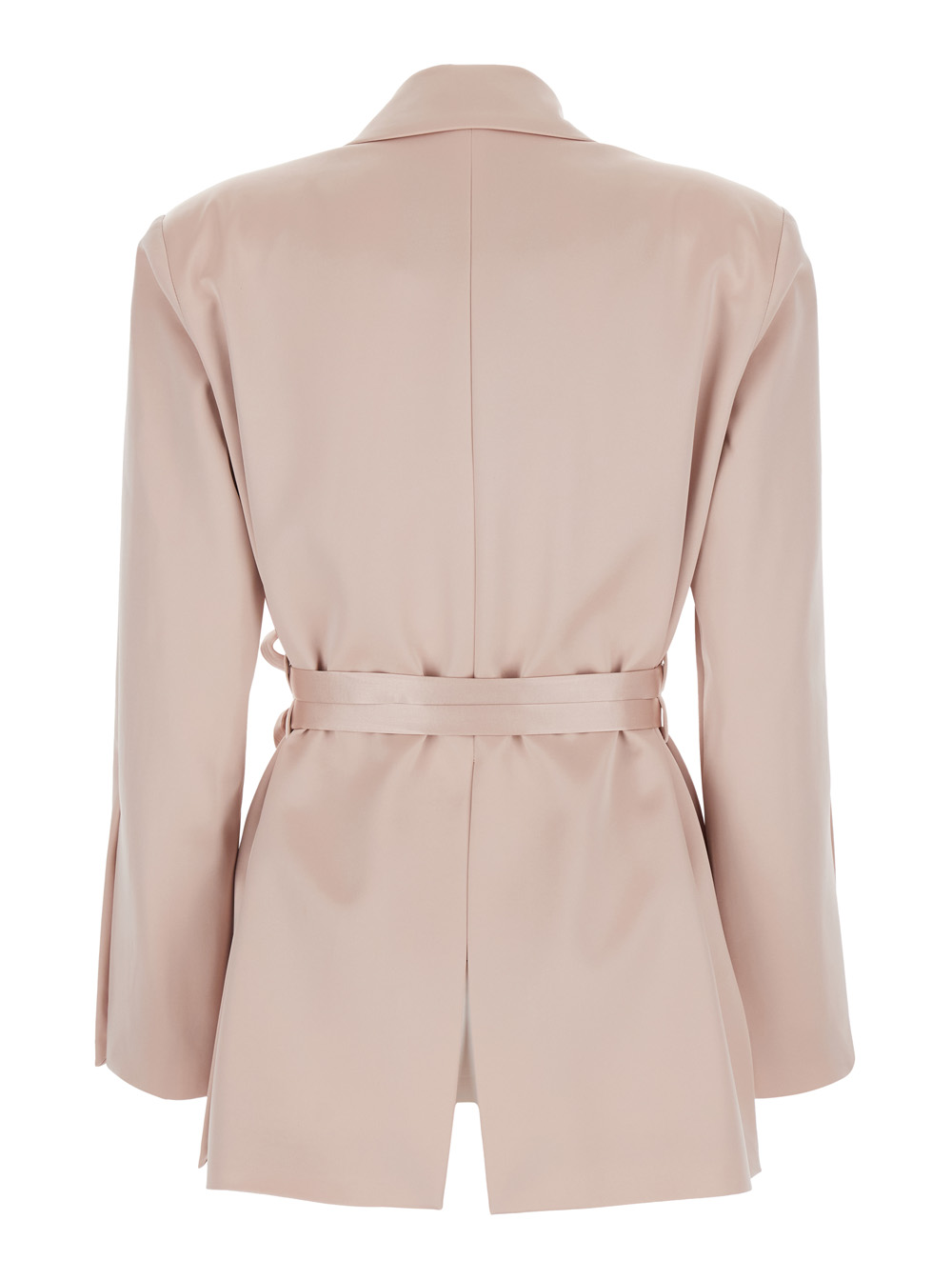 Pinko Women's Pink O Rapa Satin Jacket With Front Closure For Acetate Polyester Blazers