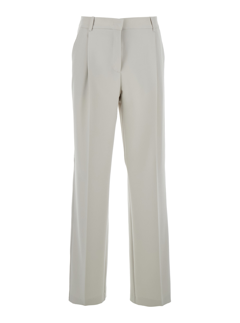 Pinko Women's Grey Paula Pants With Hidden Front Closure In Viscose Blend Gray Polyester Elastane Trousers