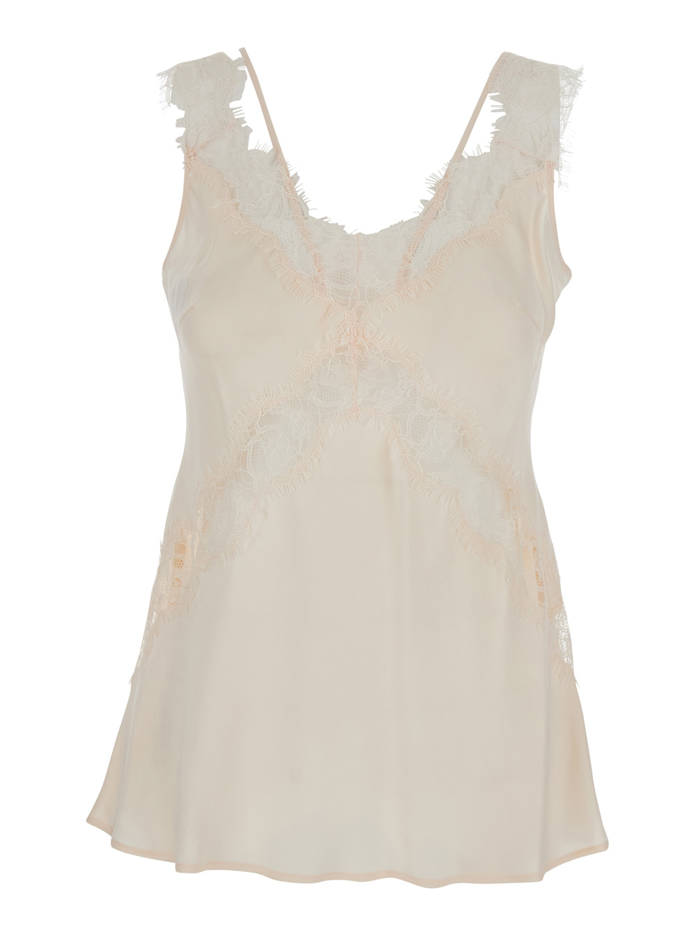 Pinko Women's Pink Top O With V-Neck And Lace Details In Viscose For Tops