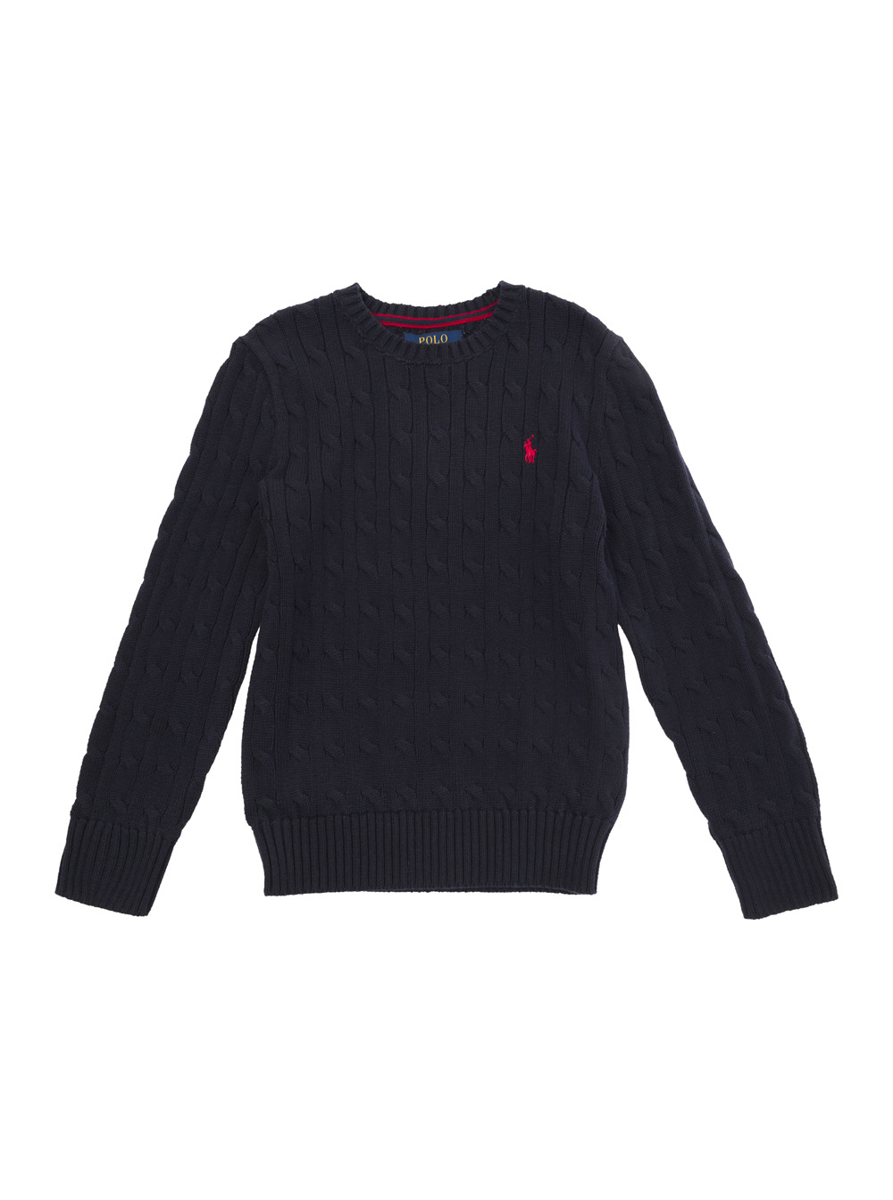 Polo Ralph Lauren Kids Boys Blu E Sweater Cable Knit In Tech Fabric Men Cotton Jersey - Kids