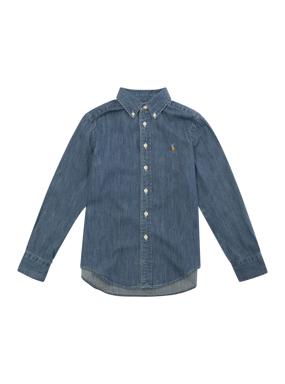 Polo Ralph Lauren Kids Blu E Button-Down Cotton Denim Shirt For Kids And Blouses - Kids