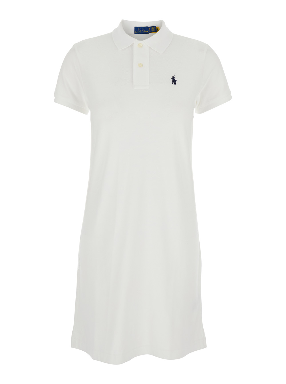 Polo Ralph Lauren Women's White Dress With Short Sleeves And Pony Logo On The Front In Cotton Woman