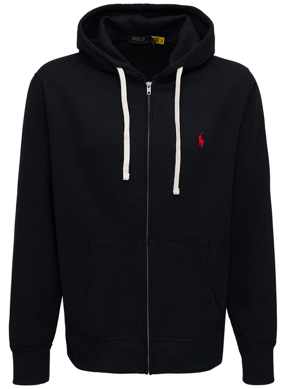 Polo Ralph Lauren Men's Black Hooded Sweatshirt With Drawstring And Pony On The Front In Cotton Blend For Polyester Sweatshirts