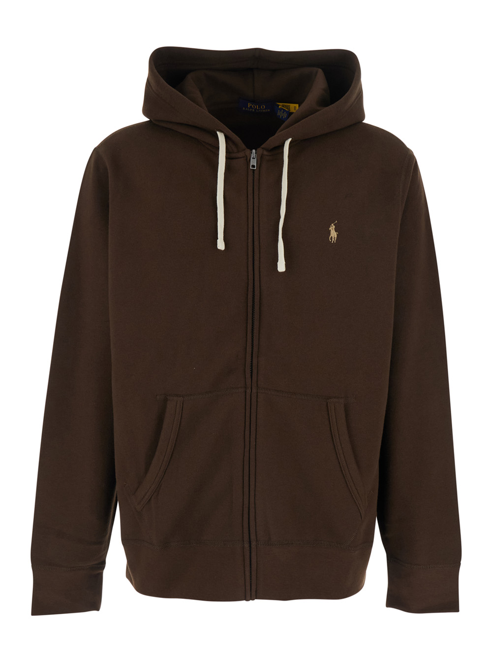 Polo Ralph Lauren Men's Brown Hooded Sweatshirt With Drawstring And Pony Embroidery On The Front In Cotton Blend For Recycled Polyester Sweatshirts - Me