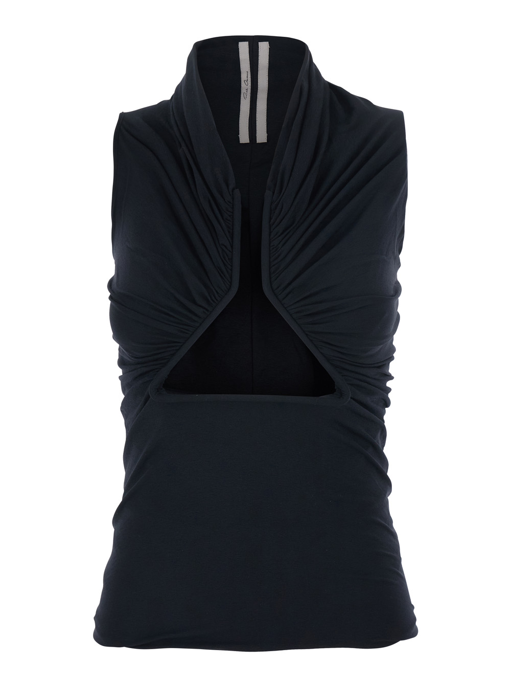 Rick Owens Rick Owens Top with Ruching Design and Front Vent in Black Fabric for Women Nylon Elastane Tops - Women　Rick Owens レディース