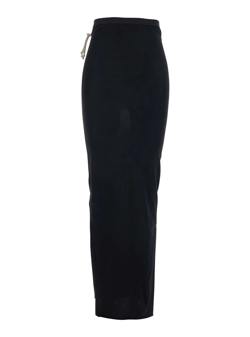 Rick Owens Rick Owens Long Skirt With Side Drawstring Closure And Straight Hem In Black Cotton For Women - Women　Rick Owens ロングスカート