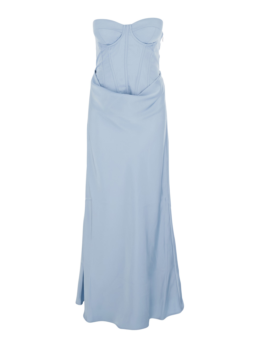 Rotate Dress Satin Corset Maxi Blue In Polyester For Women Light Long – Women