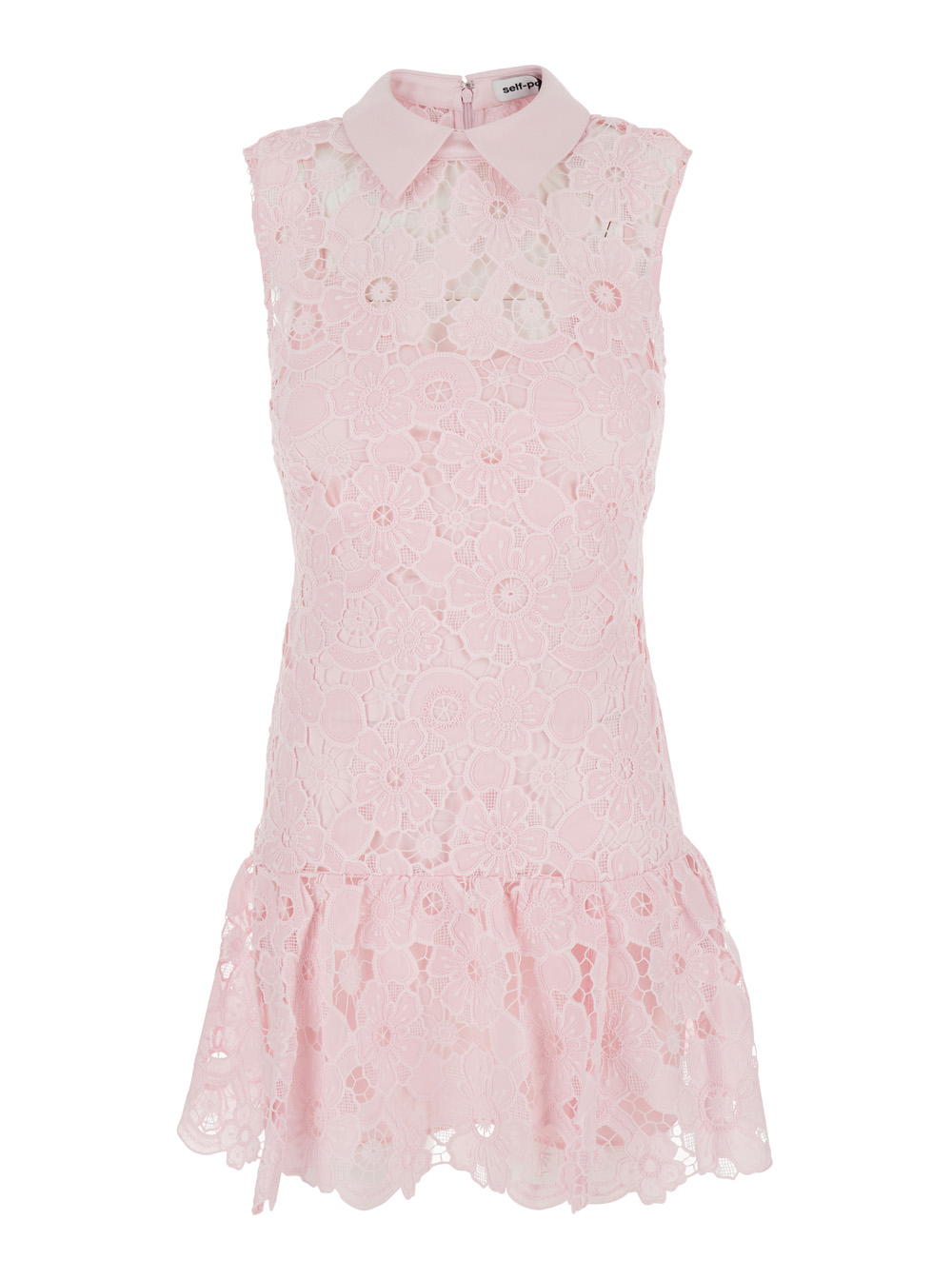 Self-Portrait Dress Mini Pink Lace Collared With Collar – Fabric Women – Women