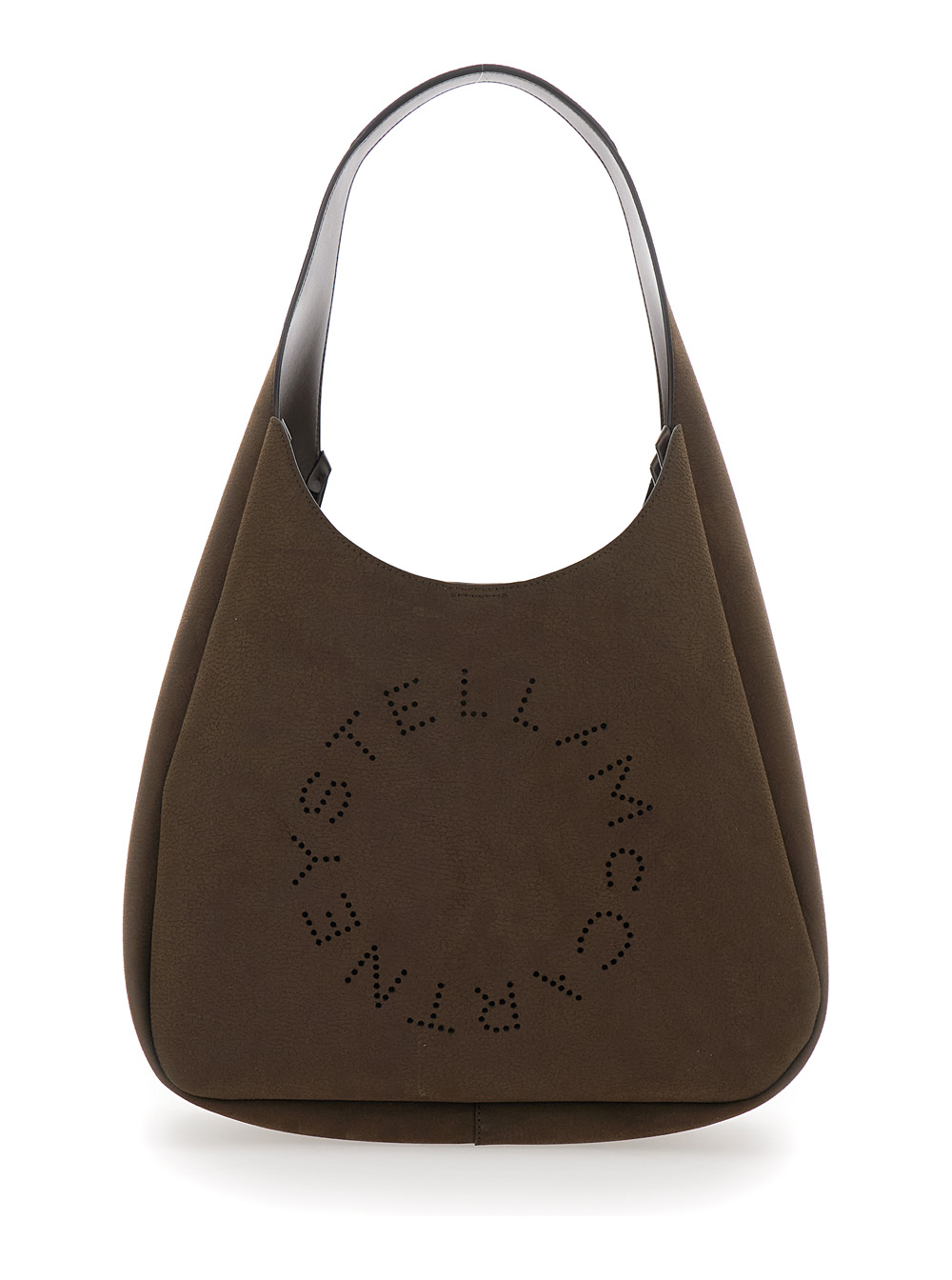 Stella Mccartney Women's Brown Shoulder Bag Maxi Logo With Suede Ecoleather Details Polyamide