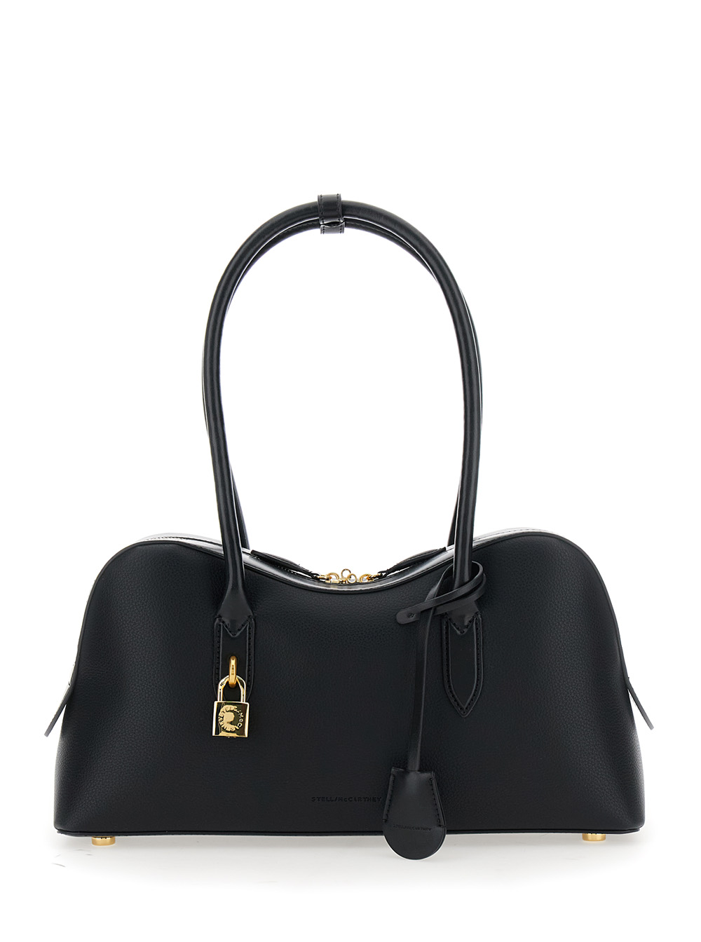 Stella McCartney Handbag Ryder with Logo Padlock Detail and Two Top Handles in Black Ecoleather for Women Hemp Lyocell Hand Bags – Women