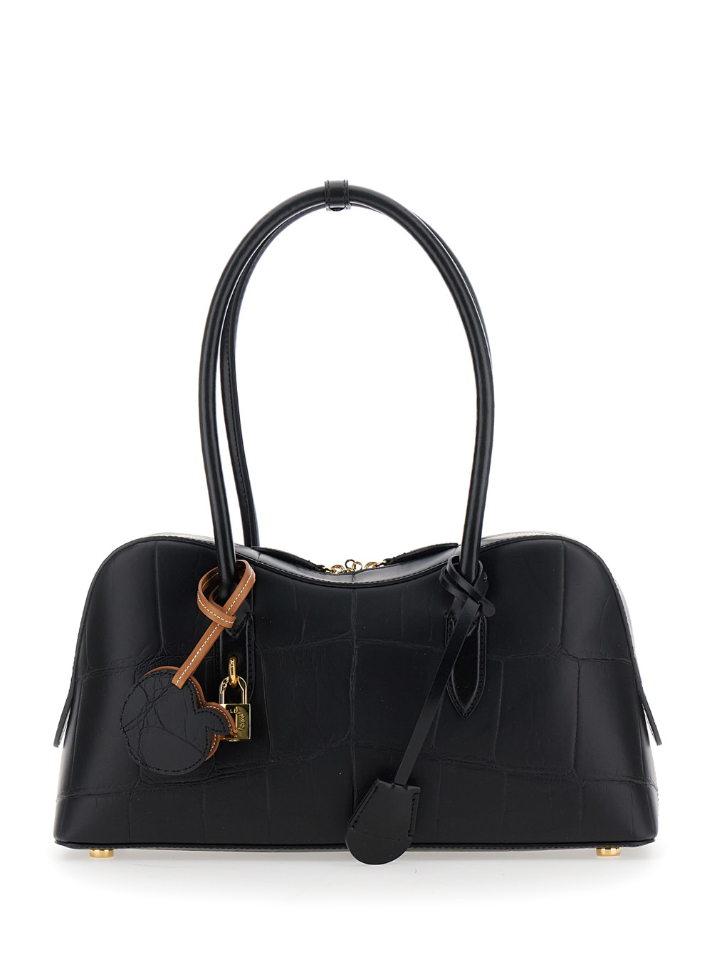 Stella Mccartney Women's Black Medium Ryder Handbag With Lock Detail On Front In Ecoleather For Hemp Lyocell Hand Bags