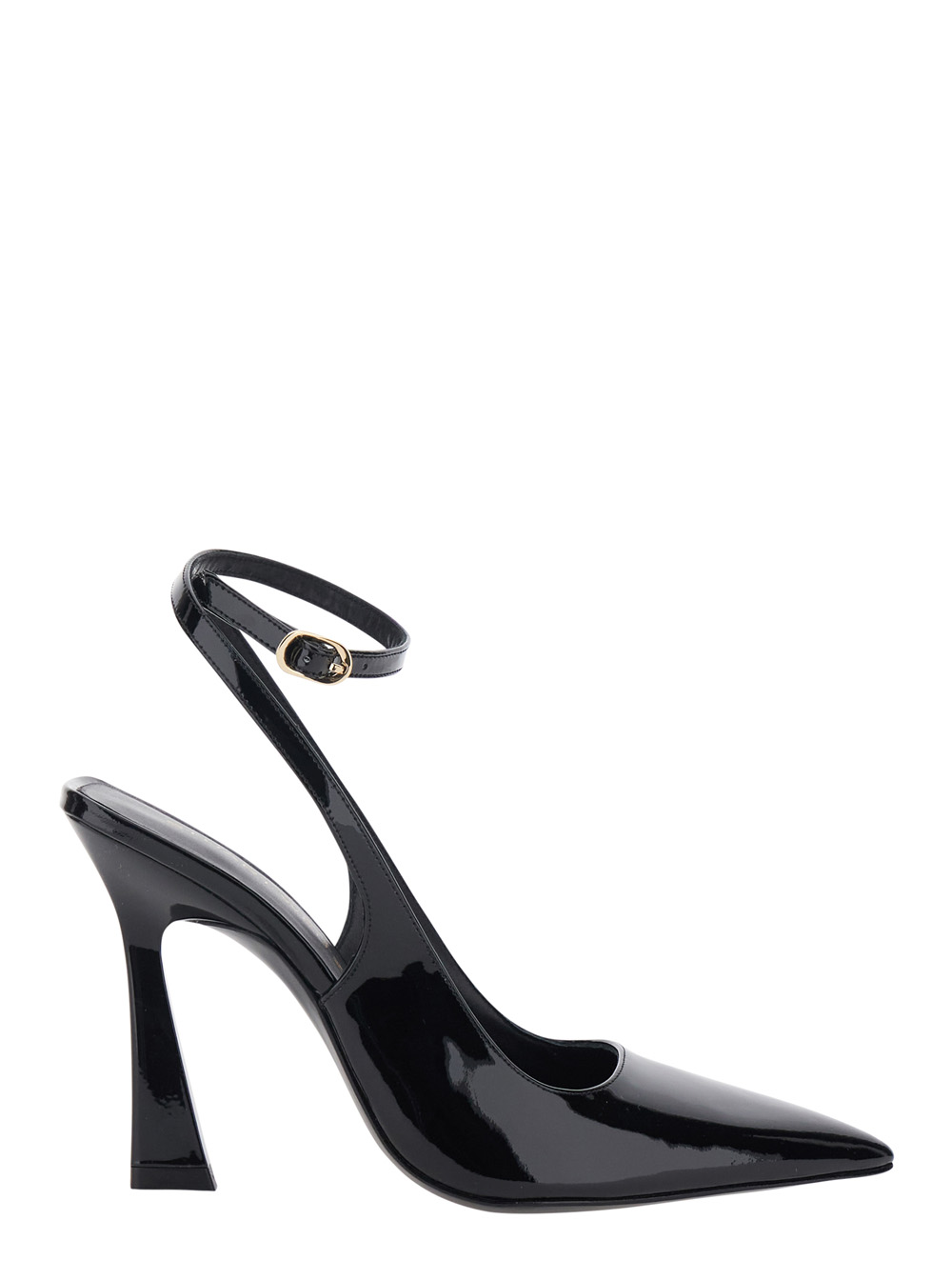 Stuart Weitzman Black VINNIE 100 STRAP PUMP with 10 cm Heel in Leather Women Heels – Women