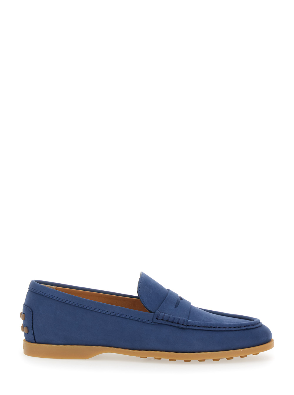 Tod's Women's Blu E Loafers With Rubber Detail On The Back And Sole In Suede For Calf