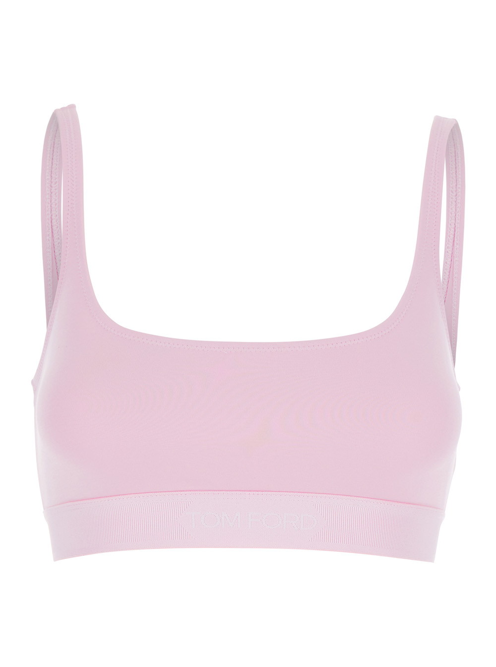 Tom Ford Pink Top Bralette with Wide Neckline and logo lettering on the Front in Modal Stretch Women Elastane Tops – Women
