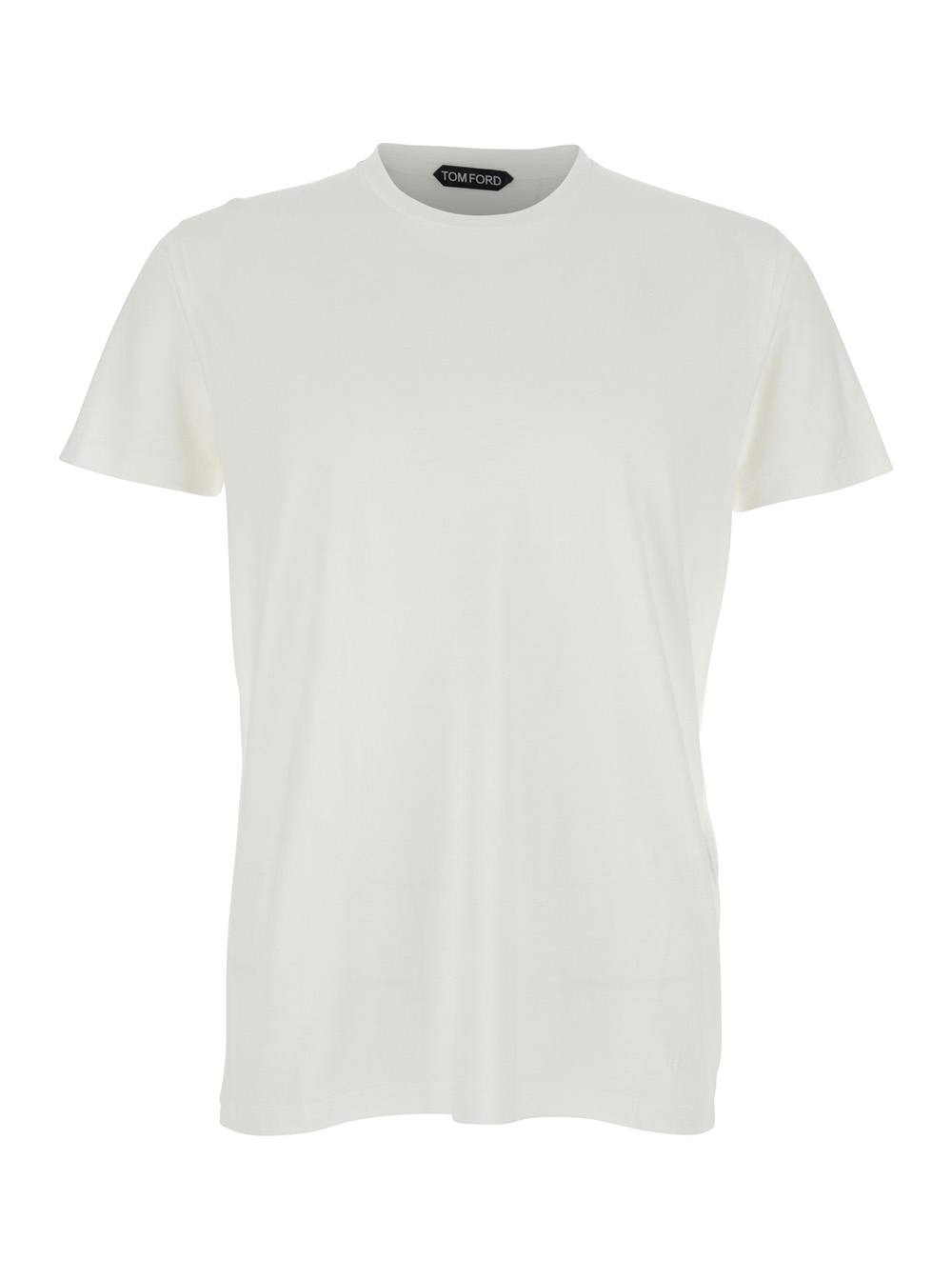 Tom Ford Men's White T-Shirt Cotton Silk Ss With Round Neck In And Tshirts Polo Shirts