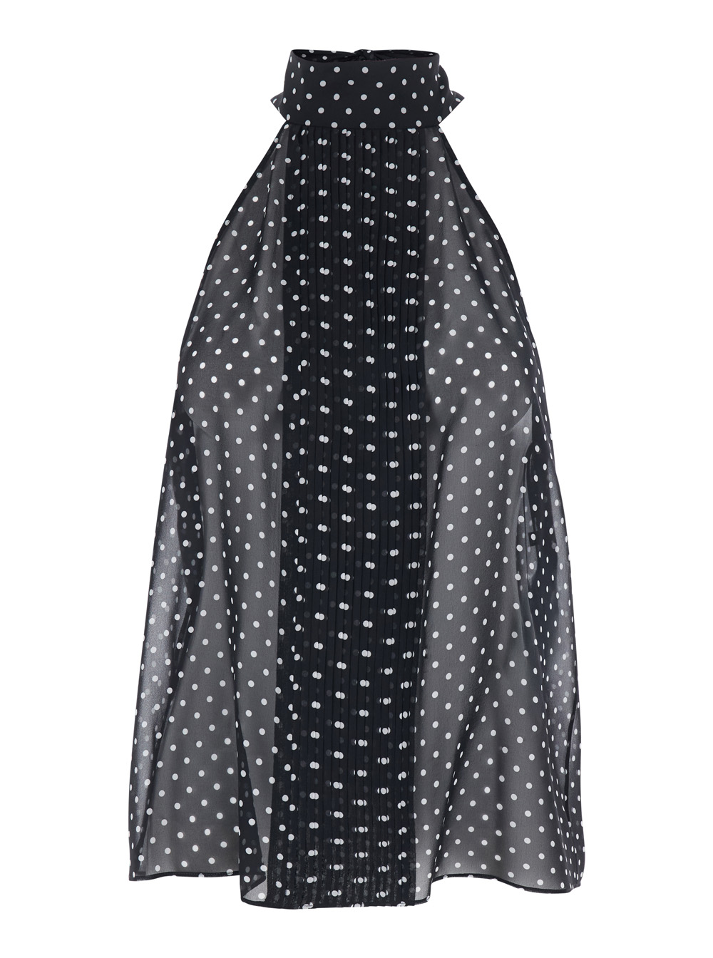 Tom Ford Women's Black Top With Halterneck And All-Over Polka Dot Motif In Silk Woman Tops