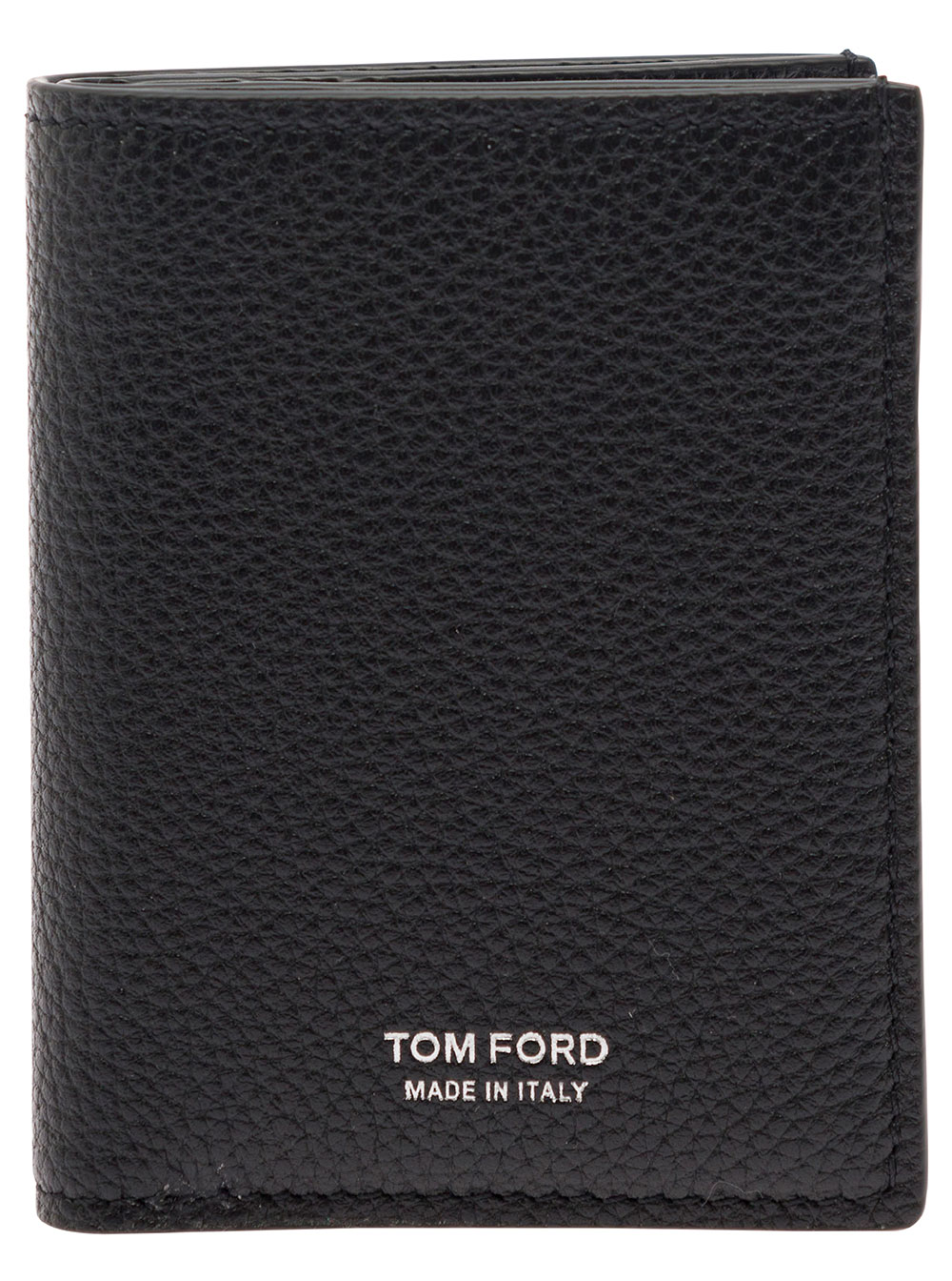 Tom Ford Men's Black Card Holder With Logo Embossed In Grained Leather For Calf Products