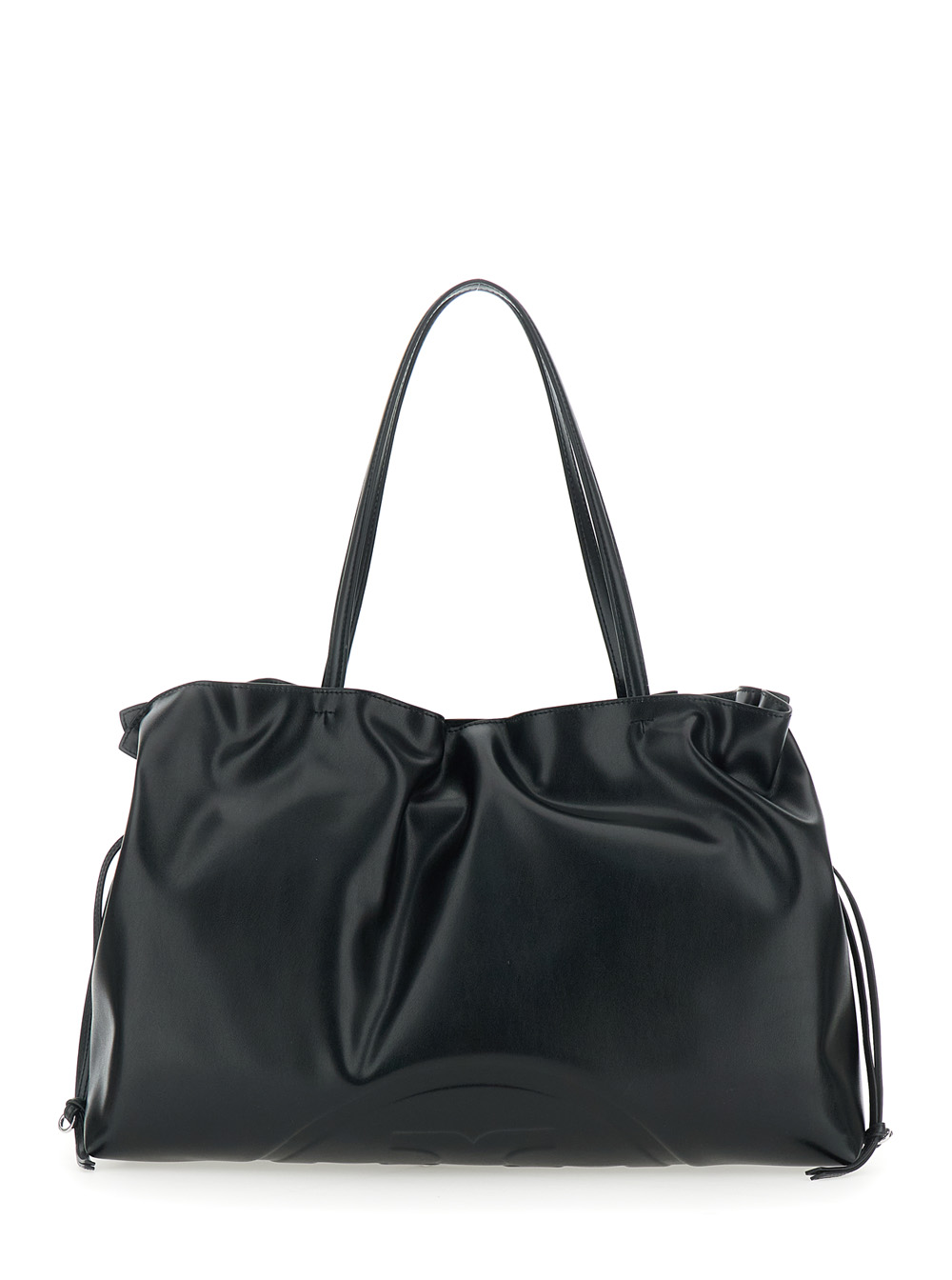 Tory Burch Women's Black Shoulder Bag Ella With Drawstring Closure And Logo Embossed In Ecoleather For Polyester