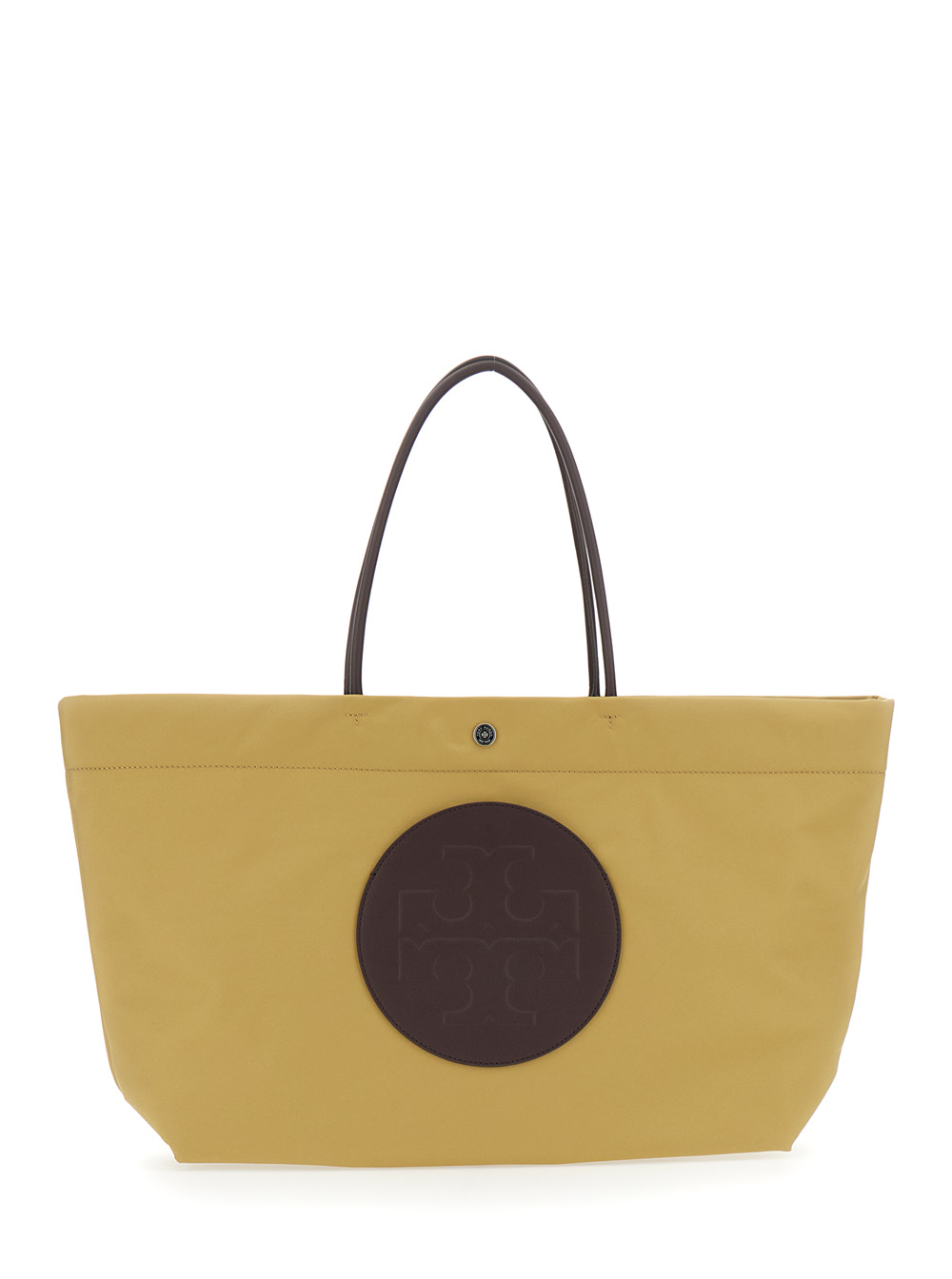 Tory Burch Ella Twist Tote Bag with Two Top Handles and Logo on Front in Yellow Ecoleather for Women Polyamide – Women