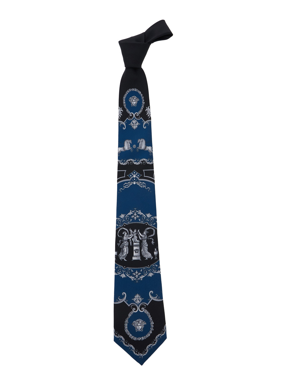 Versace Men's Blu E Tie With Back Knot Closure And All-Over Print In Silk For Papillon Ties