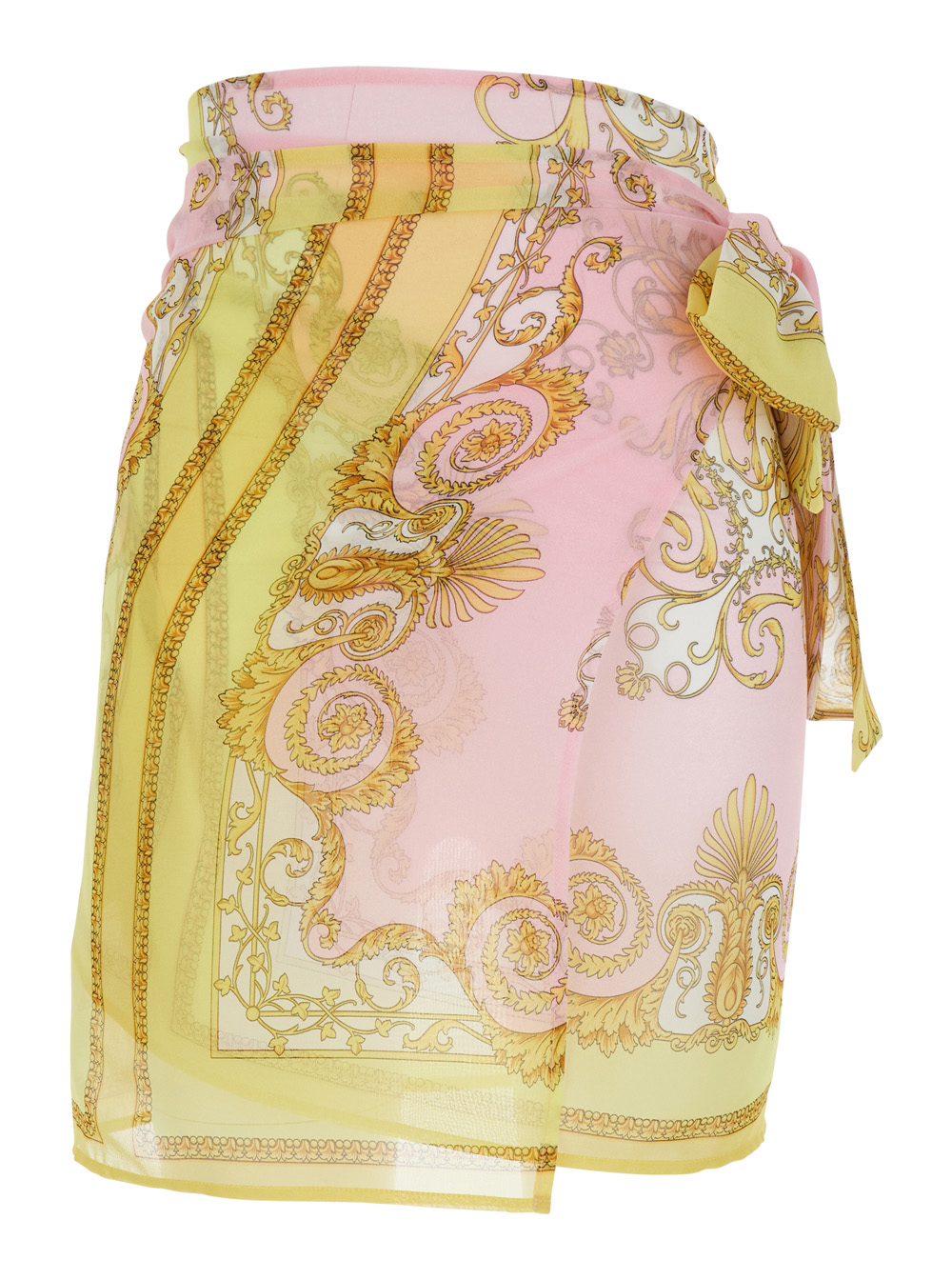 VERSACE Miniskirt Versace with all-over print in multicolor tech fabric for women Polyester Skirt - Women　女性用マルチカラー ハイテク素材の総柄プリン