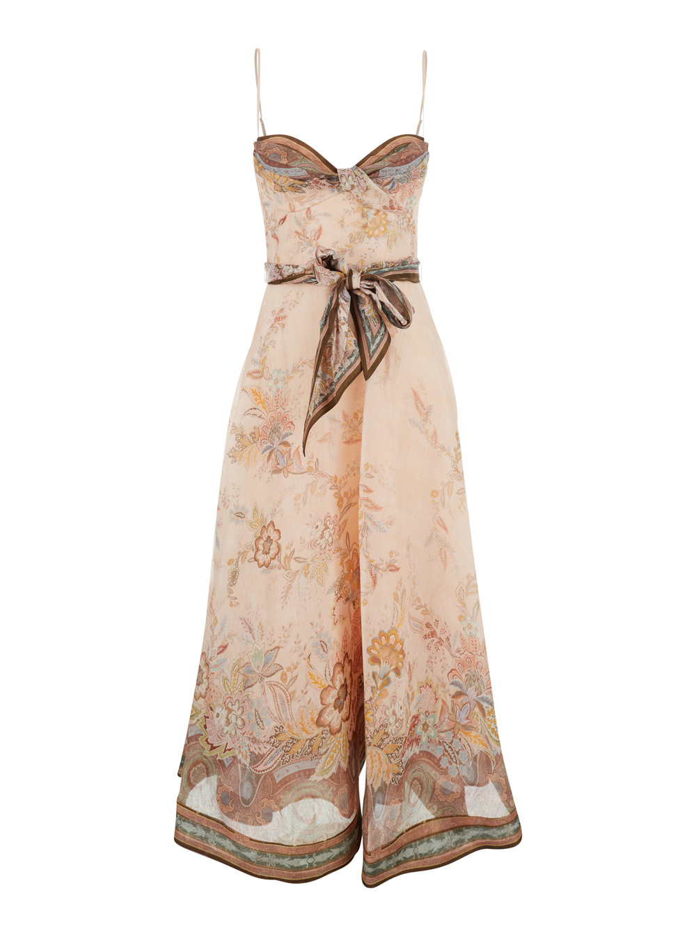Zimmermann Women's Pink Midi Dress Alchemy Structured Silk For Linen