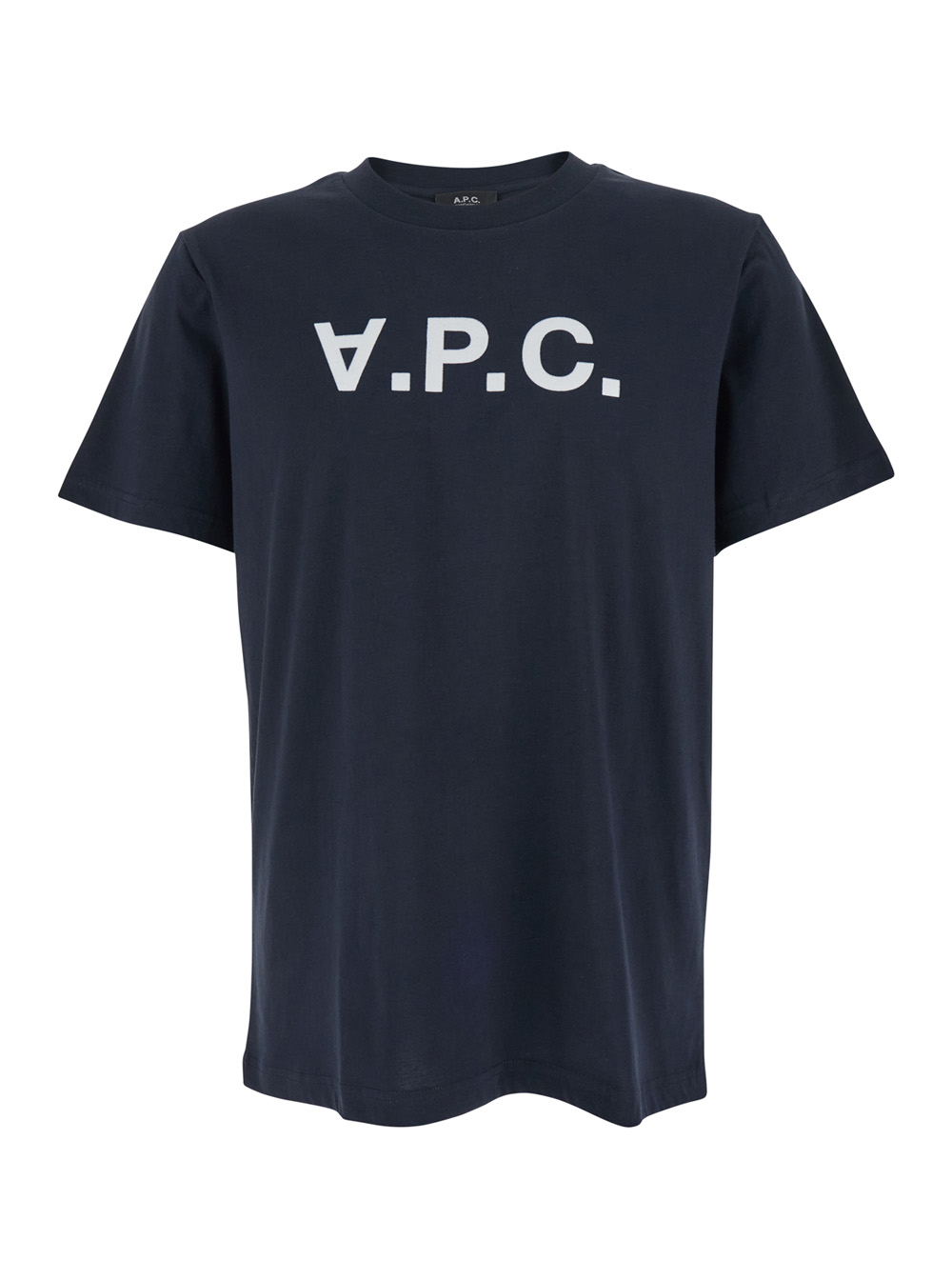 A.p.c. Women's Blu A. P.c. E T-Shirt With Logo On The Front In Cotton For Men Biologic Tshirts And Polo Shirts