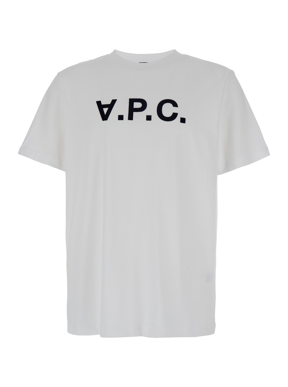 A.p.c. Men's White A. P.c. Oversized T-Shirt With Logo Print On The Front In Cotton Man Biological Tshirts And Polo Shirts