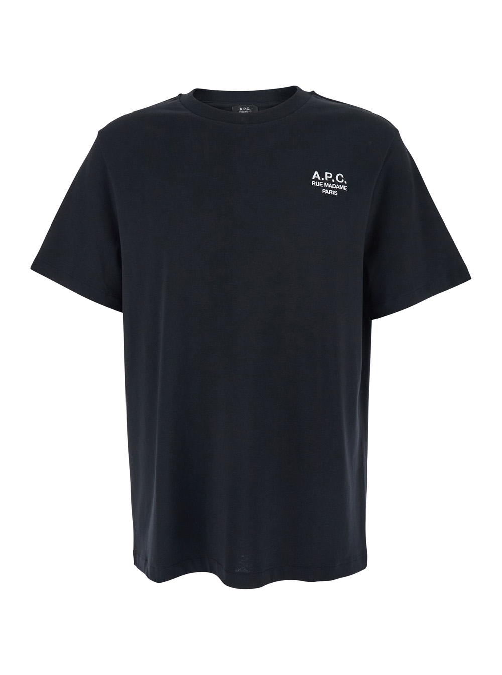 A.p.c. Men's Black A. P.c. T-Shirt With Embroidered Logo On The Front In Cotton For Wo Biologic Tshirts And Polo Shirts