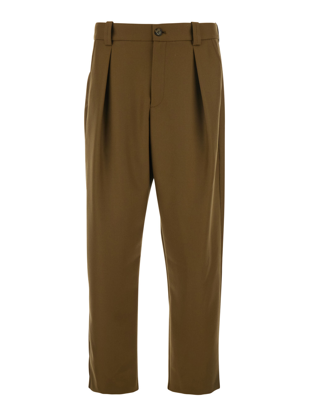 A.p.c. Men's Brown A. P.c. Renato Pants With Pleats On The Front In Wool Blend For Polyester Virgin Trousers