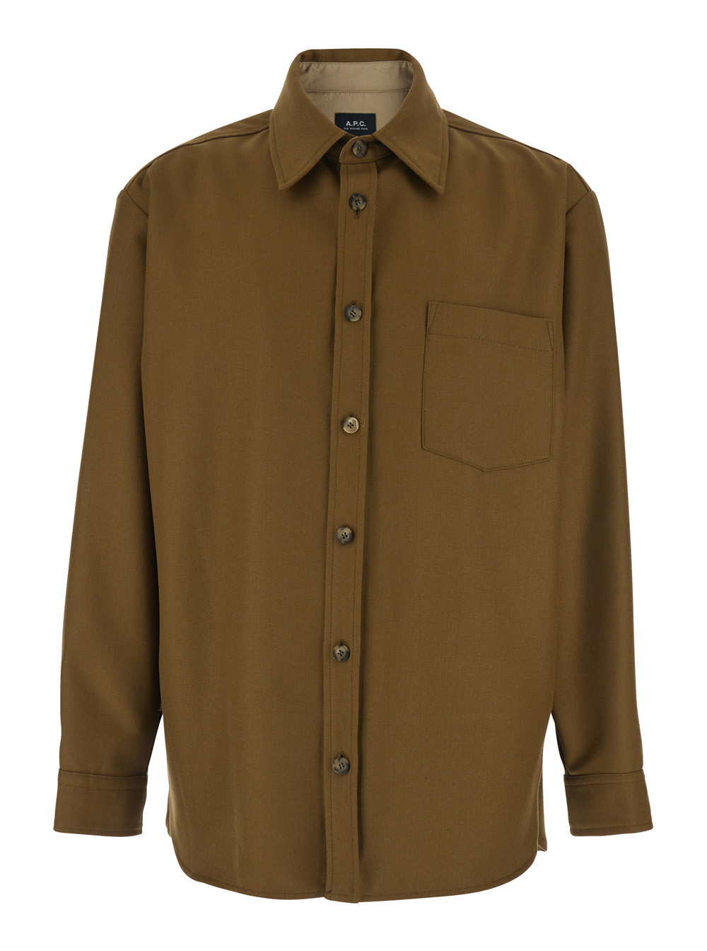 A.p.c. Men's Brown A. P.c. Jacket With Classic Collar And Button Cuffs In Wool Blend Polyester Virgin Outerwear
