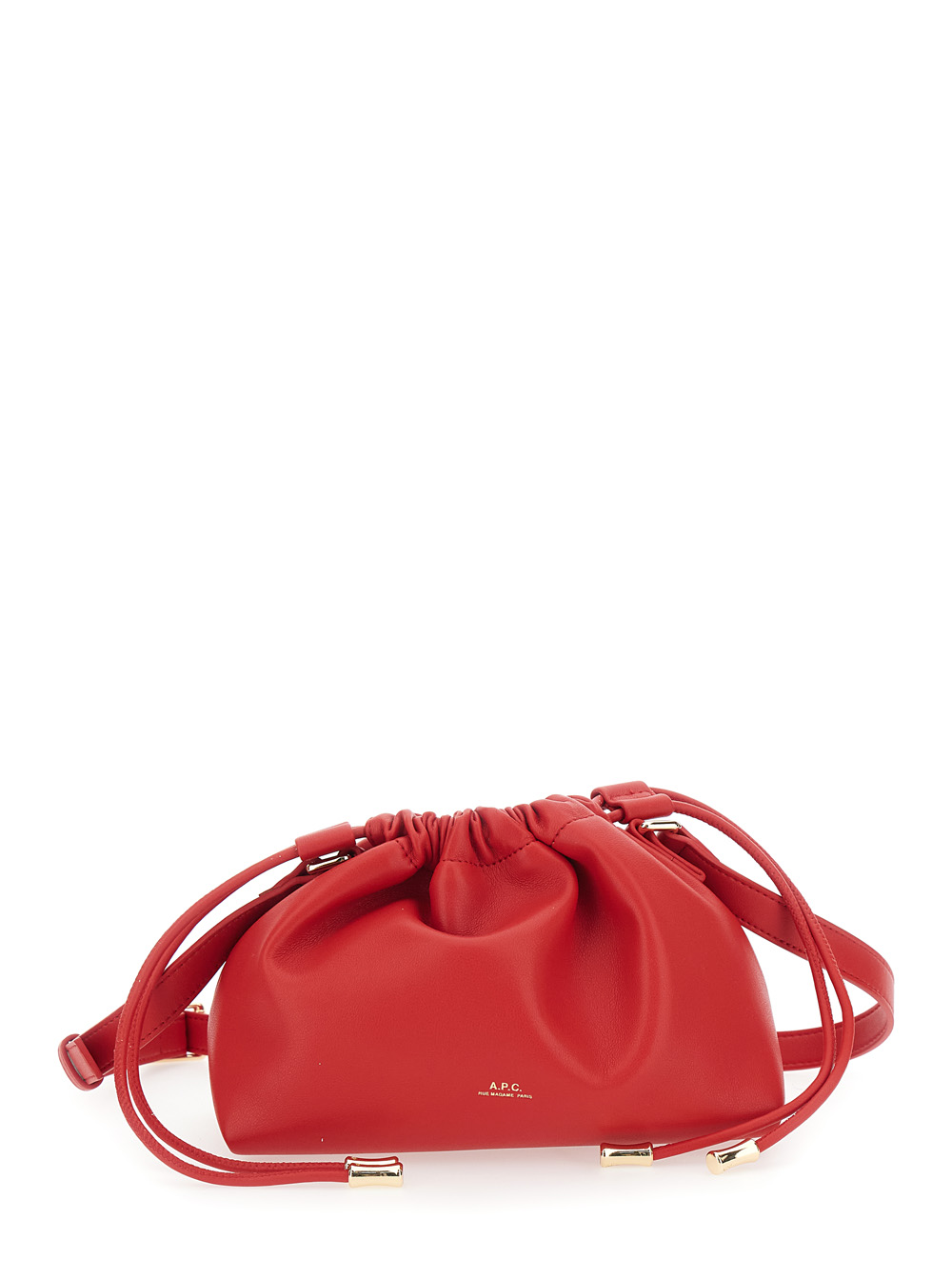 A.p.c. Women's Red A. P.c. Ninon Mini Crossbody Bag With Engraved Logo On The Front And Adjustable Ecoleather Strap For