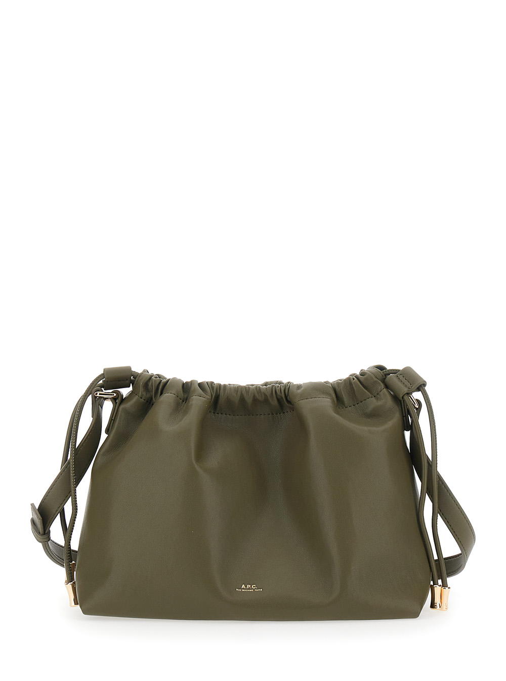 A.p.c. Women's Green A. P.c. Sac Ninon Crossbody Bag With Logo Lettering On The Front And Drawstring Closure Ecoleather Woman