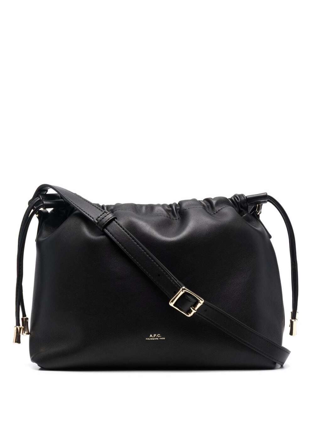A.p.c. Women's Black A. P.c. Crossbody Bag With Logo Lettering On The Front And Drawstring Closure Ecoleather For