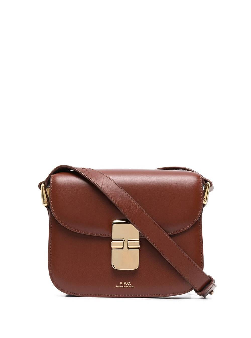 A.p.c. Women's Brown A. P.c. Grace Mini Crossbody Bag With Leather Buckle Closure In Eco Woman Cow
