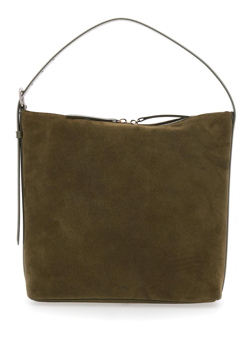 A.p.c. Women's Brown A. P.c. Vera Shoulder Bag With Top Handle And Zipper Closure In Suede Woman Cow
